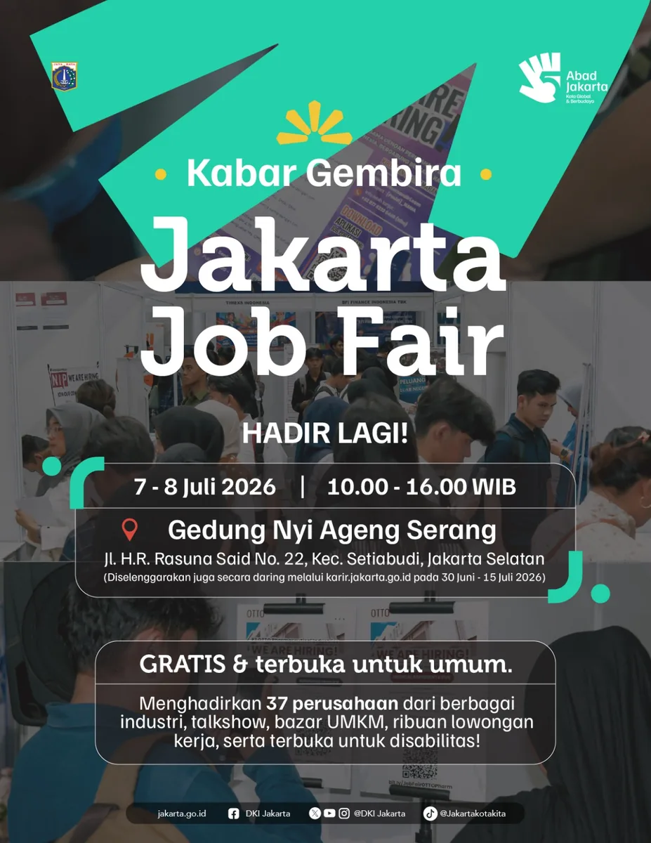 Job Fair Kabupaten Sleman 2026 (Suku Dinas TKTE Wilayah Kabupaten Sleman Barat) : 7-8 Juli 2026