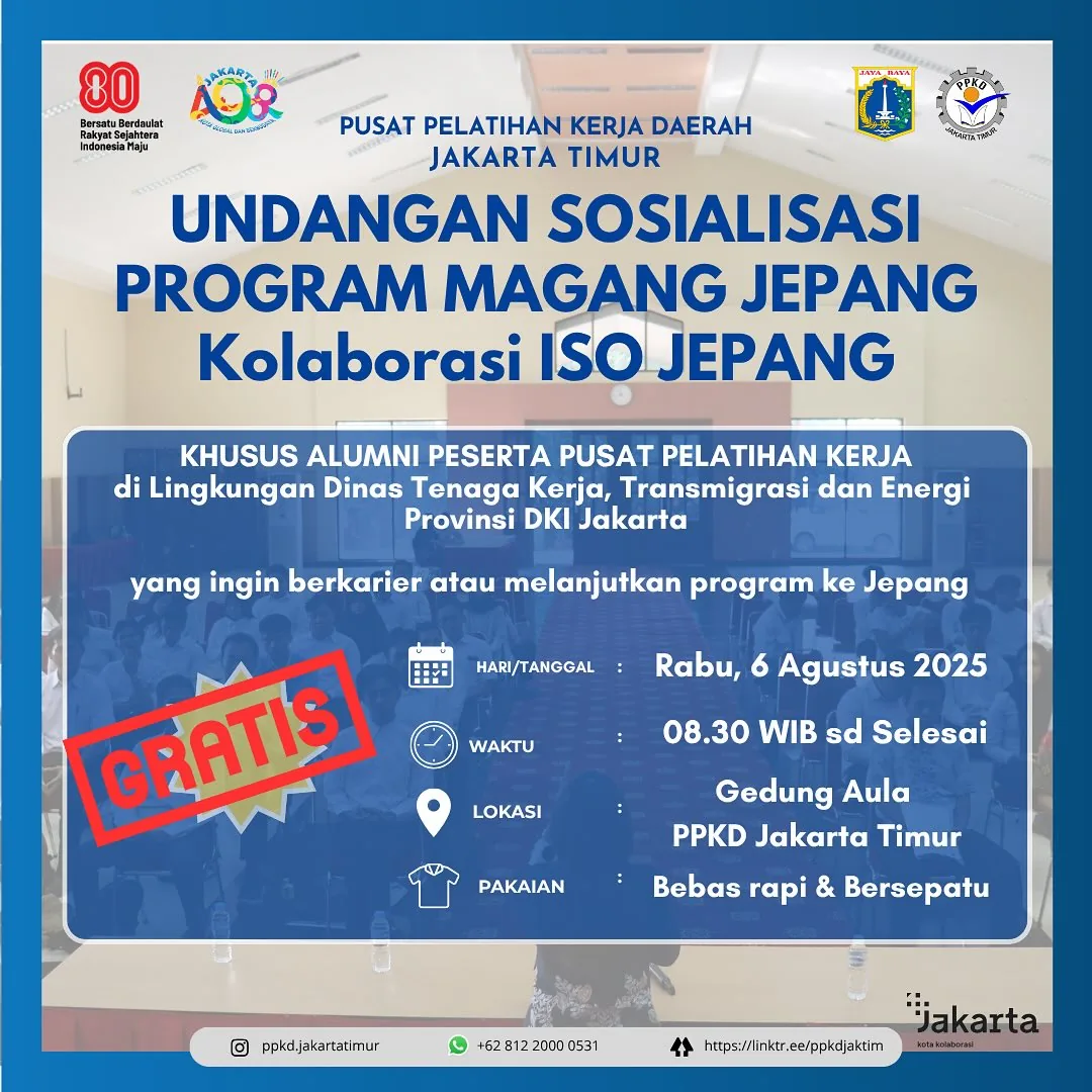 UNDANGAN SOSIALISASI PROGRAM MAGANG JEPANG – PPKD KABUPATEN SLEMAN